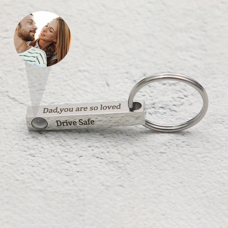 Personalized Projection Photo Bar Necklace