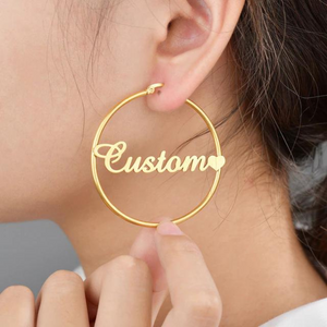 Personalized Name Hoop Earrings