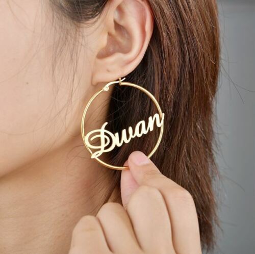 Personalized Name Hoop Earrings